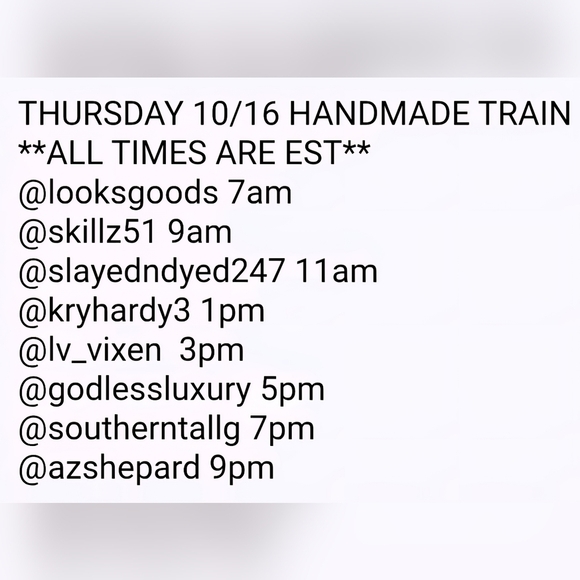 Thursday Handmade Train Schedule Flyer - Picture 6 of 6